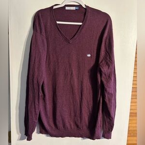 Southern Tide Men's Deep Purple V-Neck Sweater
